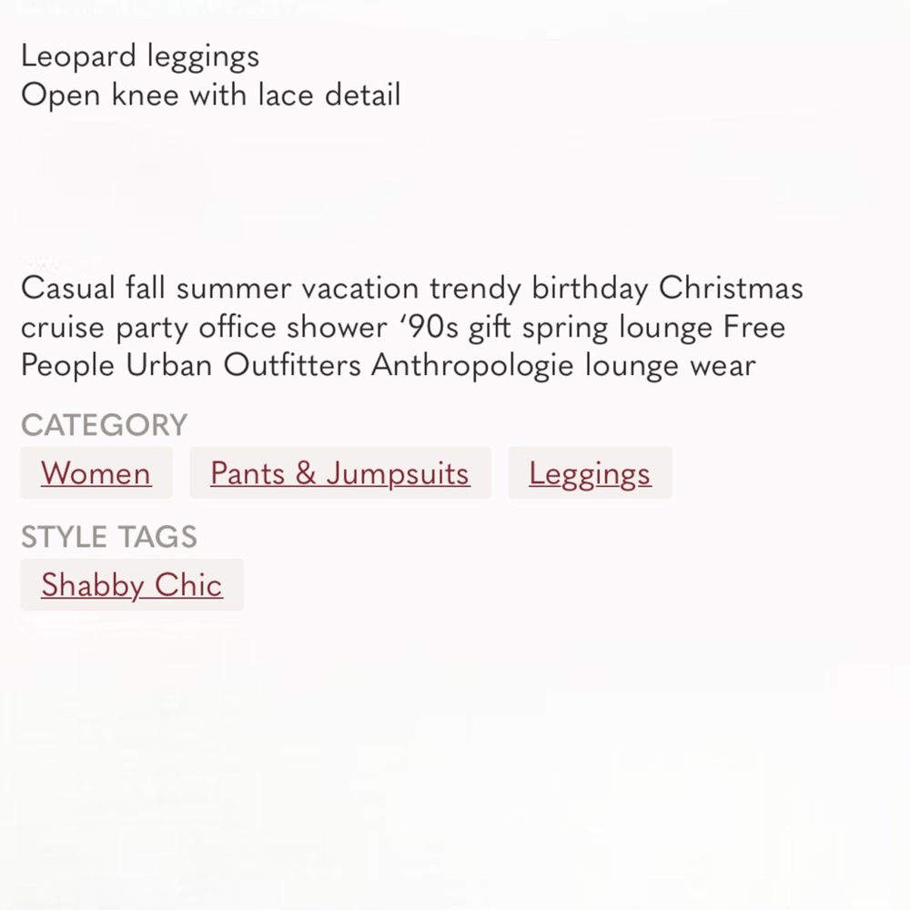 LEOPARD LEGGINGS WITH LACE DETAIL - Picture 4 of 5